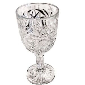 Vintage Crystal Goblet Elegant Glassware 7.5‎ Inch Tall Cut Leaded Crystal